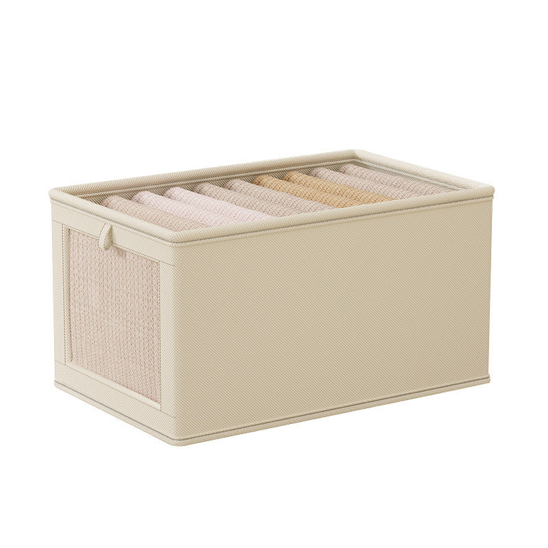 Oxford cloth window-opening visual clothing storage box with lid, household clothes fabric storage box, large finishing artifact box.