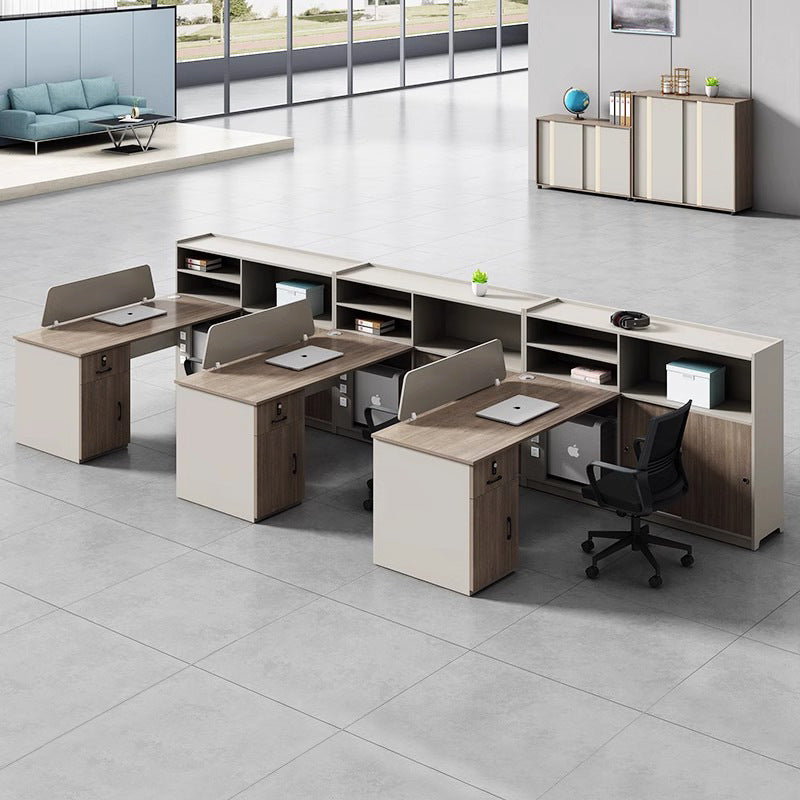 Saint li screen desk and chair combination - employee office workstation desk with card seat - financial office desk