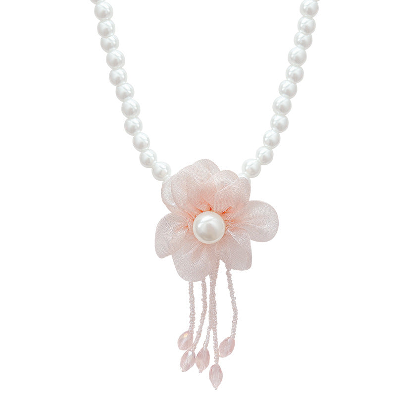 Gentle floral pearl choker necklace - chic & unique, sweet & elegant summer accessory for women