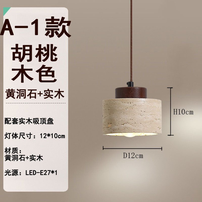 Vintage dining room light Bedroom bedside chandelier Cream wind wabi-sabi wind Bar light Yellow cave stone small decoration minimalist