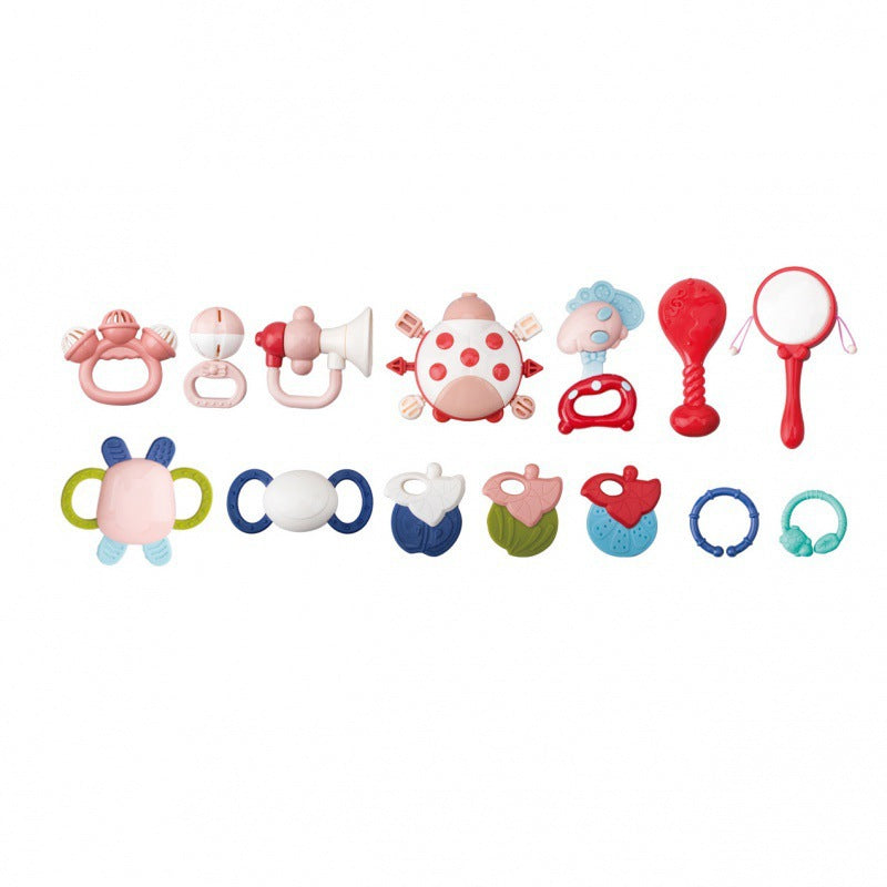 Cross-border export baby newborn toothpaste full moon gift box set 6 months--1-year-old baby hand rattle toy