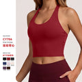 new nylon spandex compression yoga tank top - quick-dry activewear, versatile outerwear, running, beautiful back design, sports bra for women