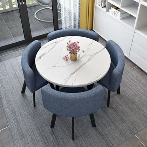 Collapsible dining table for home, small apartment, apartment, restaurant, shopfront negotiation table and chair set, reception round table