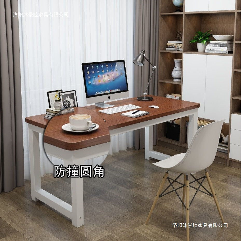 Rounded corner computer desk - desktop home student study table - commercial bean bag desk - modern minimalist office desk
