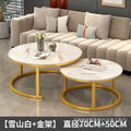 New rock slab nesting coffee table set - modern minimalist luxury living room table for small spaces - trending coffee table