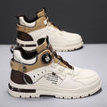 Boots men's high-top spring british style retromencasual leather shoes mid-top waterproofnon-slipworkwear boots