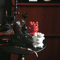 High-value, affordable luxury ceramic fruit fork & jar set - sunflower & bear design, stainless steel fruit forks included