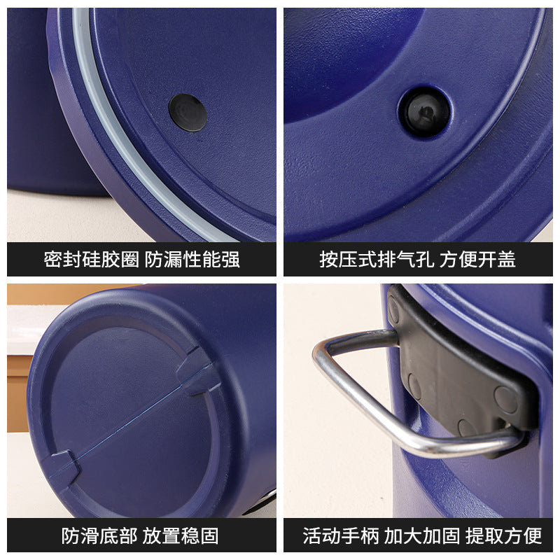 Stainless steel commercial insulation bucket large capacity special milk tea soy milk rice bucket for stall household storage sealed bucket