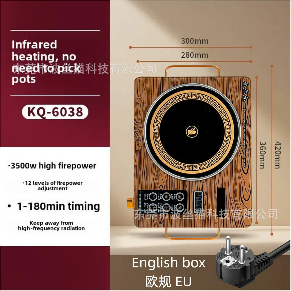 Commercial cross-border electric ceramic stove 3500 high-power multi-function european standard 220v electric heating light wave oven induction cooker manufacturer