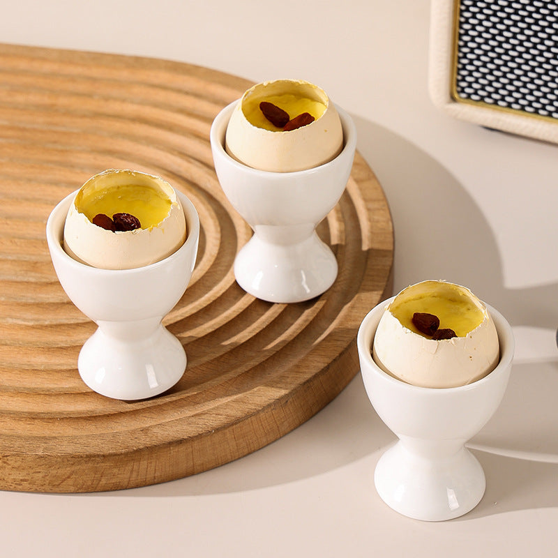 Scandinaviancasual pure white breakfast egg cup egg holder creative egg holder dining table utensils mini goblet ins