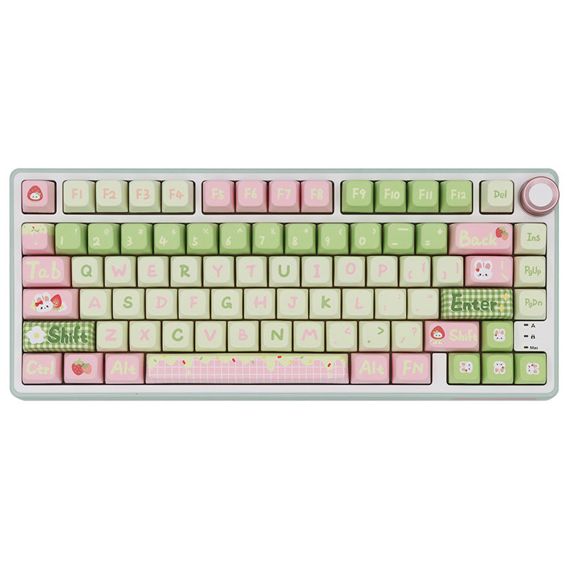 Strawberry milk rabbit, original keycap MDA highly personalized customized pbt thermal sublimation mechanical keyboard cap