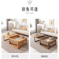 Solid wood lift-top coffee table & dining table combo - perfect for small living spaces, japanese-inspired minimalist modern style, light luxury creative double-layer table