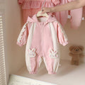 New arrival hooded outing clothes autumn clothes spring & fall baby jumpsuit outwear jacket baby newborn clothes