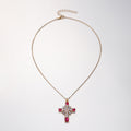 European and american cross-border jewelry: minimalist ins cross pendant necklace, unique and niche design, diamond-studded clavicle chain for women