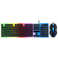 Lingsha t750 mechanical feel keyboard & mouse combo - wired metal keycap set for gaming, office, and desktop use