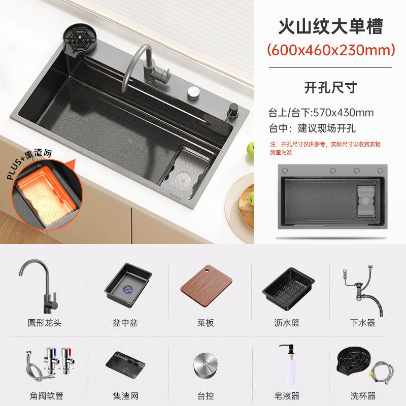 New arrival slag sink large single slot thickenedsus304 stainless steel for home kitchen sink wash basin hand wash dish sink