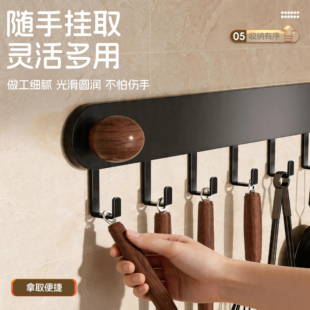 Medieval style kitchen strong adhesive hook wall hanging punch-free storage rack for home entrance door clothes hanger storage hook