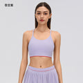 Color block sports bra women's spaghetti strap pilates fitness underwear mesh patchwork breathable yoga tank top d26107
