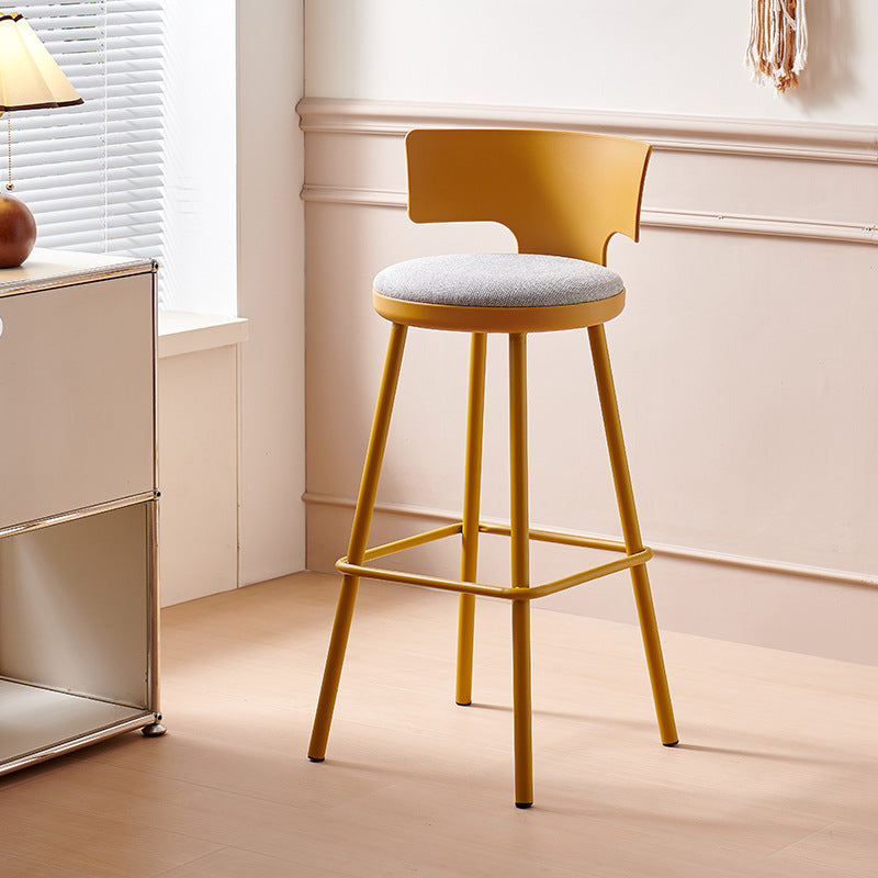 Minimalist nordic bar stool, plastic bar stool, cafe high stool, bar counter chair, backrest high chair, metal outdoor