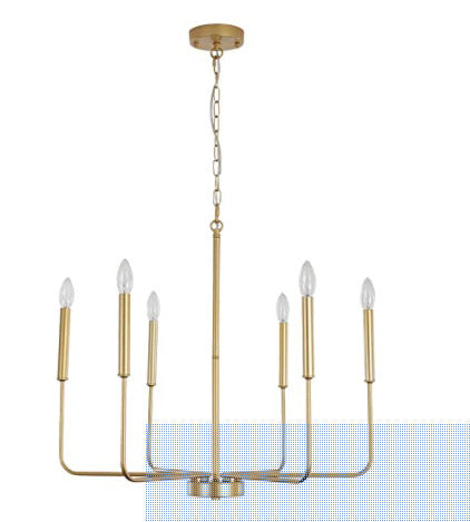 Cross-border  American retro chandelier, American country 6 heads 8 heads black gold wrought iron lamps