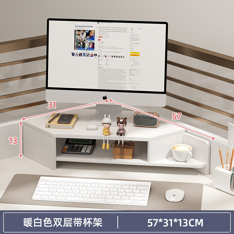 Computer elevated stand monitor bracket desktop bracket office desktop storage shelf workstation corner hole board