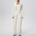 New barely-there quick-dry activewear set: outdoor casual running & fitness outfit - butt-lifting, tummy-control, wide-leg yoga leggings