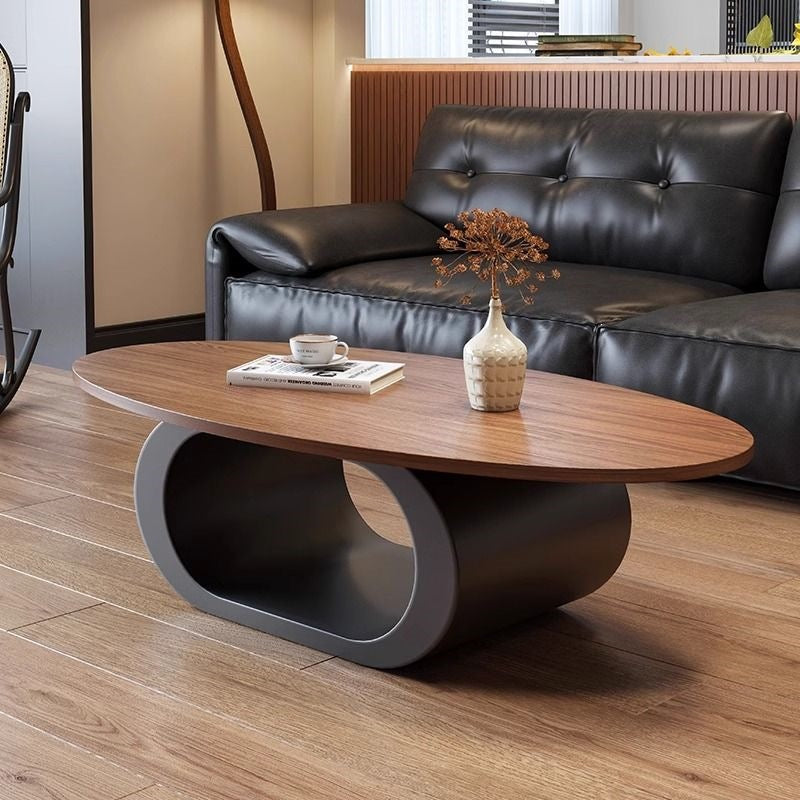 Medieval style creative coffee table oval casual small apartment living room tea table popular special-shaped cut out log tea table