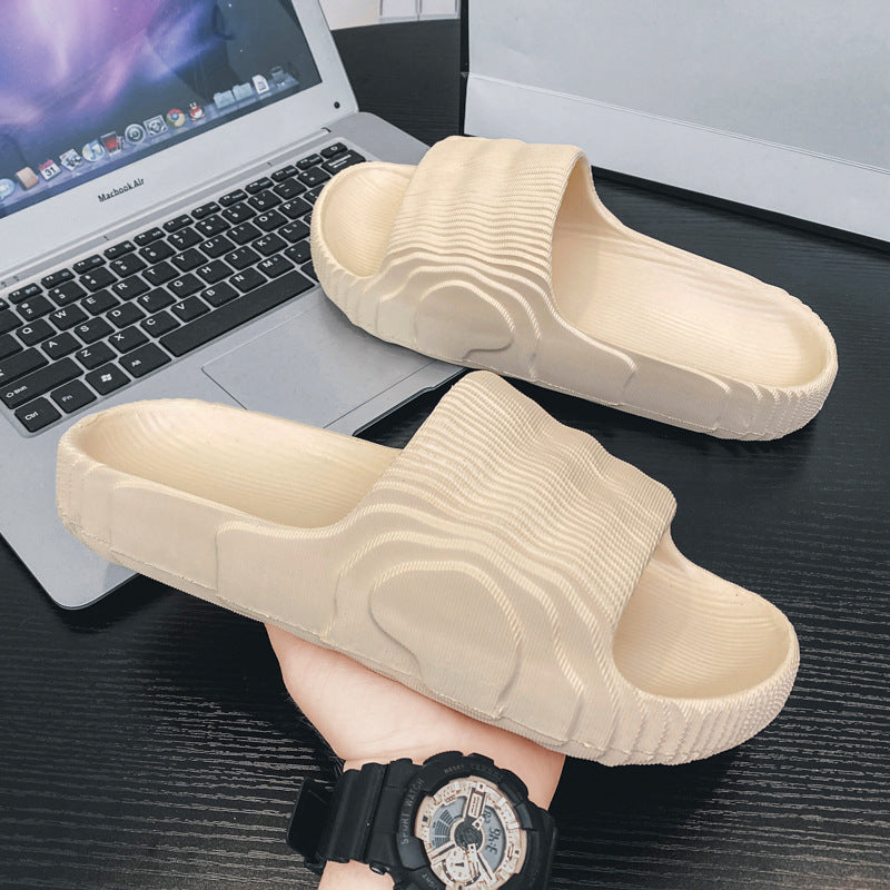 Summernew arrivaltrendy flip-flops kanye stepped on shit slippers plus sizek-stylefashionthick soleeasiest for matchcouple slippers