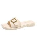 Fairy-style women's sandals and slippers, new trendy and versatile korean-style square heel flat beach sandals for women, perfect for summer 2025