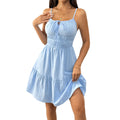 Amazon cross-border fashion: elegant sleeveless cami dress - new summer high-waisted pleated a-line midi dress