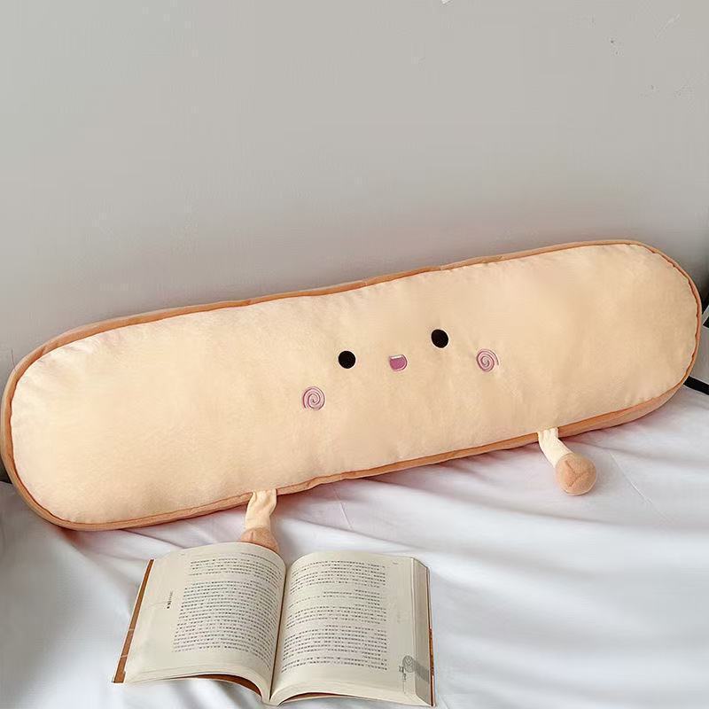 Stuffed toast bread bench pillow girl bedroom dormitory bed side sleeping leg stuffed toy pillow cushion
