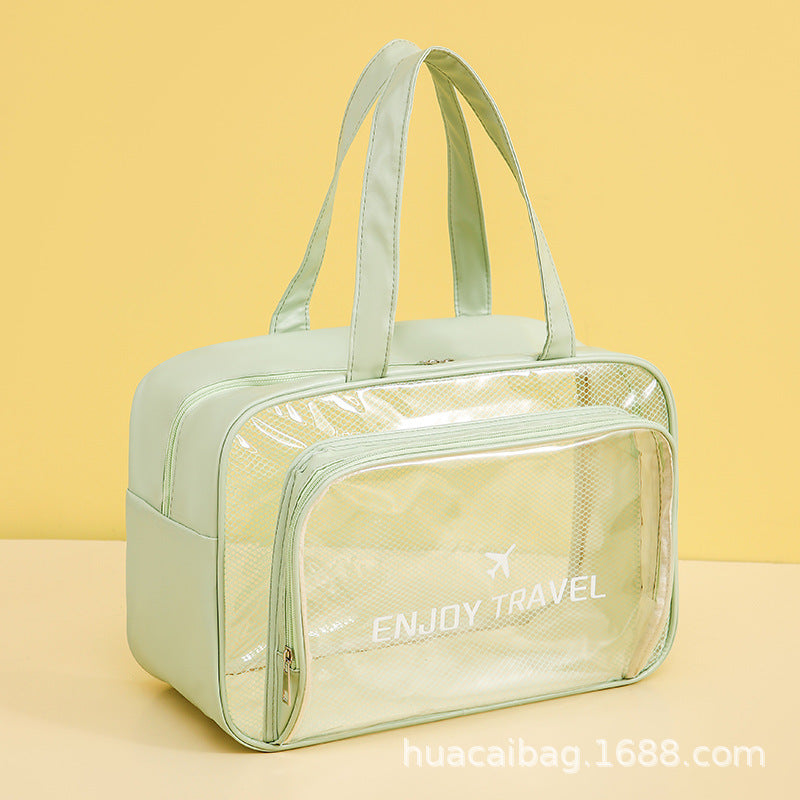 PU Multifunctional Wash Bag Travel Storage Large Capacity Swimming Bag Portable Makeup Anti-splashing Storage Bag Shoe Warehouse