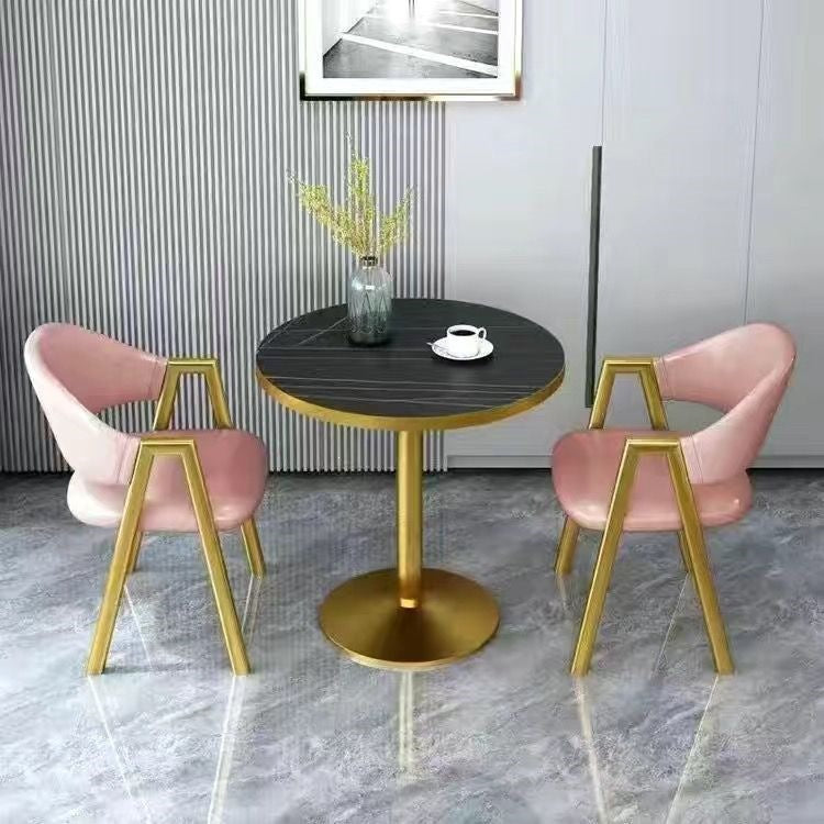 Nordic style negotiation table and chair combination, simple small apartment, milk tea balcony casual small round table, balcony tea table and chair