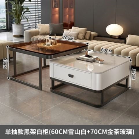 Rock slab coffee table living room for homenew arrivalaccessible luxury marble table foldablenormcore coffee table small apartment