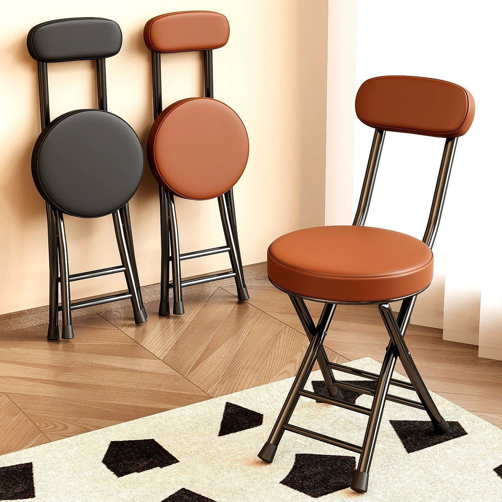 Folding chair - portable dining chair for home, dorm room, balcony, and leisure - space-saving, simple folding back chair