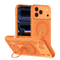 Precision perforated iridescent honeycomb cooling 360 magnetic stand compatible iphone 17 pro case, apple 16 business case