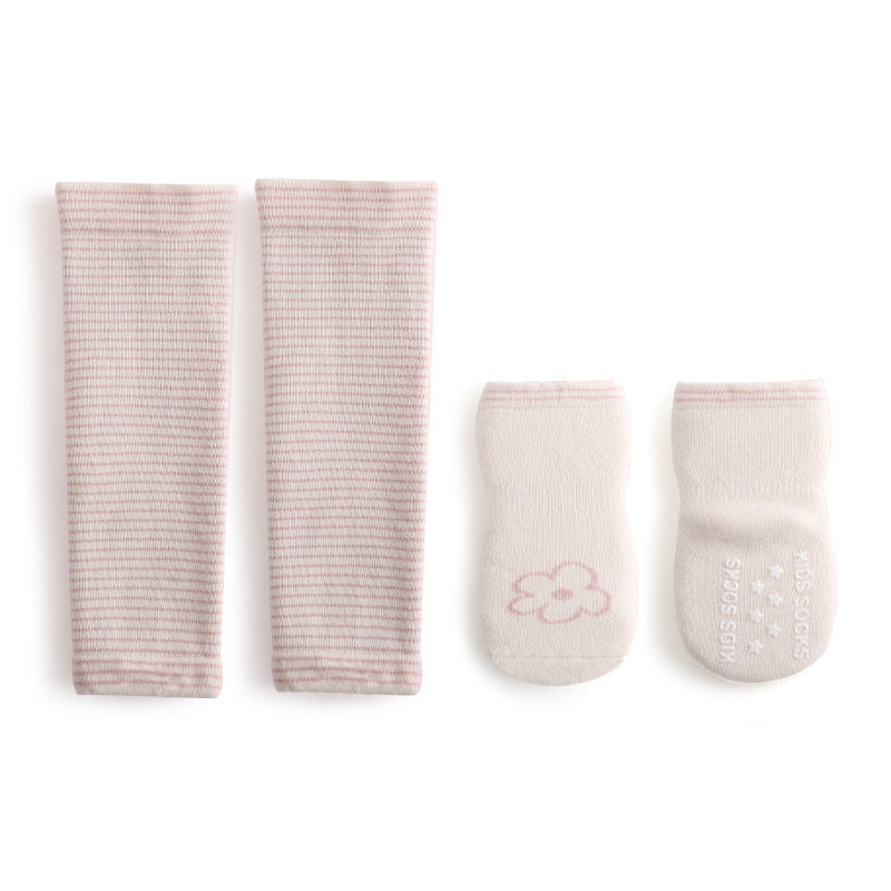 Babibele autumn/winter collection: premium baby knee-high socks set - fleece-lined, extra thick, anti-slip terry socks with grip