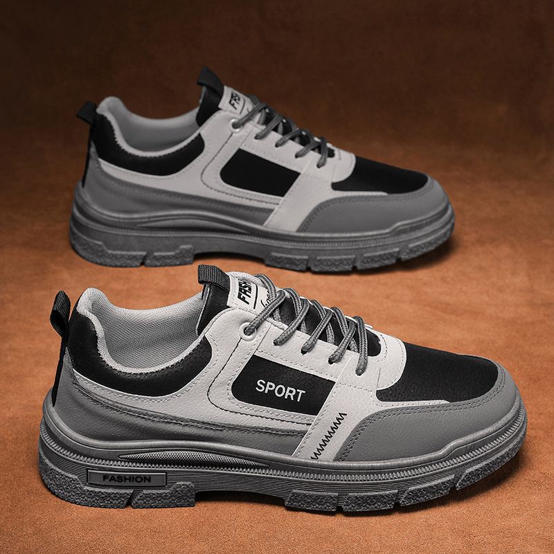 Men's spring breathable 2025 new trendy versatile casual skate shoes, men's low-top workwear leather martin boots
