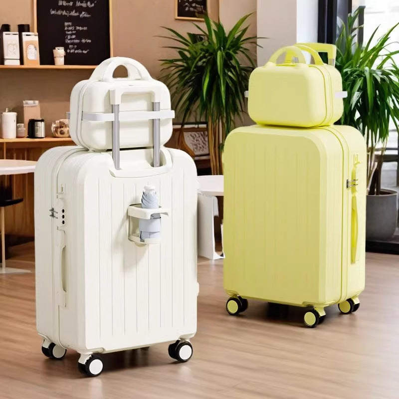 New arrival luggage box female pull rod box male strong and durable student universal wheel 20inch password suitcase small leather box