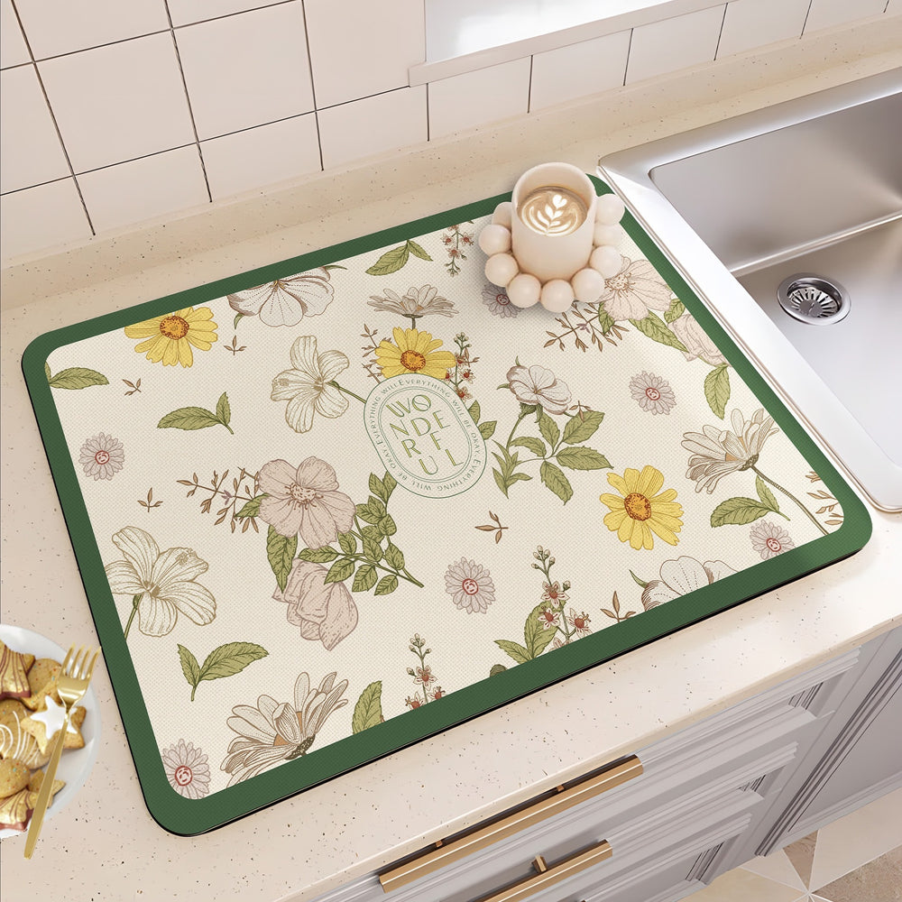 american diatom mud table mat for home insulation mat countertop absorbent mat kitchen drain mat bowl and plate water control mat