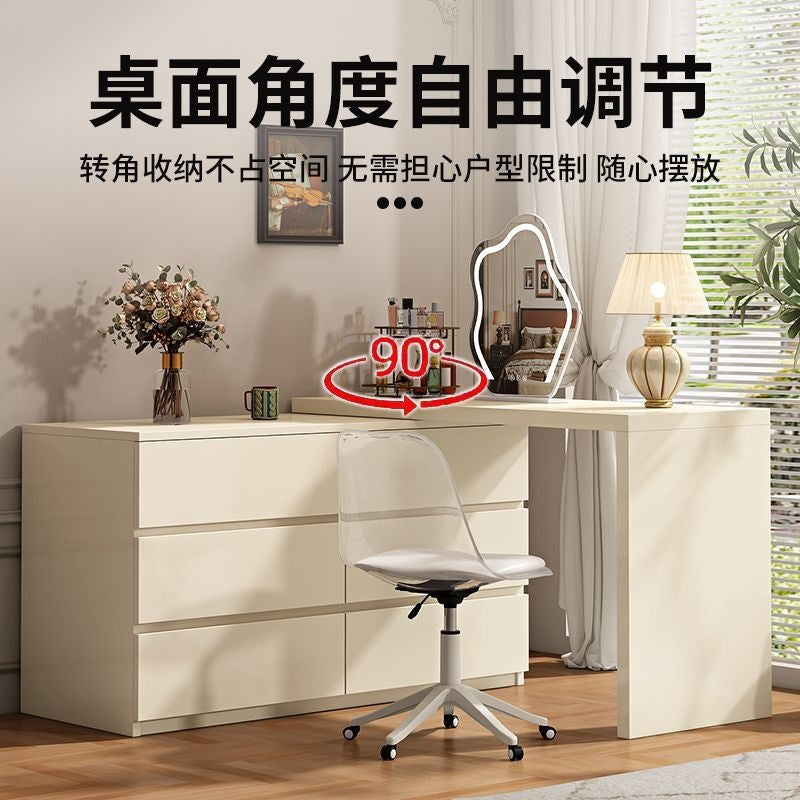 French cream style bedroom vanity table all-in-one chest of drawers dressing table bed end storage cabinet corner table small apartment with drawers