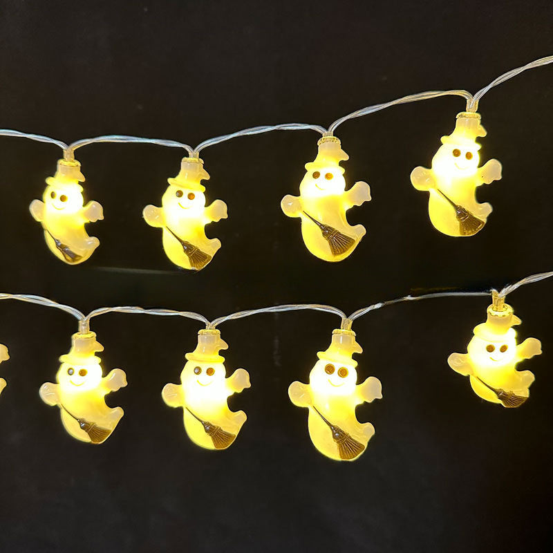 New Halloween light string skull ghost horror decorative lights ghost festival atmosphere small lights battery box pumpkin lights