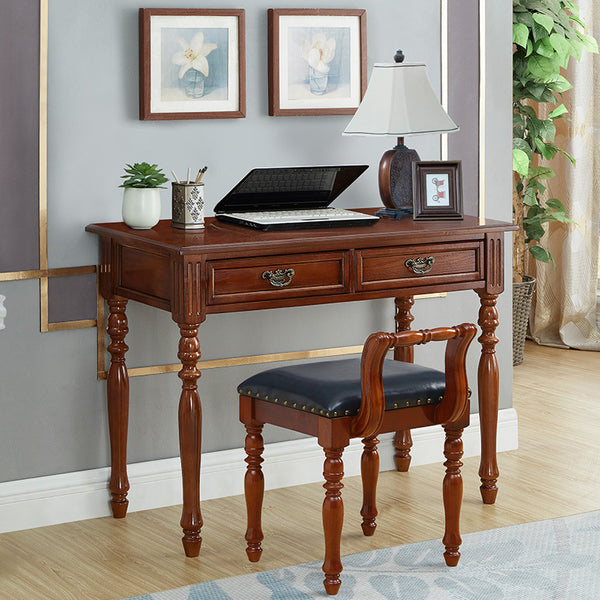 Simple solid wood desk American retro writing desk desk European bedroom home computer desk study table
