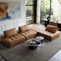 Piedmont tofu block sofa scandinaviancasual living room genuine leather single sofa small apartment leather modular sofa