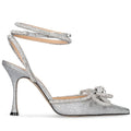 European and american high heels 2026 new bowknot women's shoes rhinestone pointed toe pumps strappy stiletto ultra high heels
