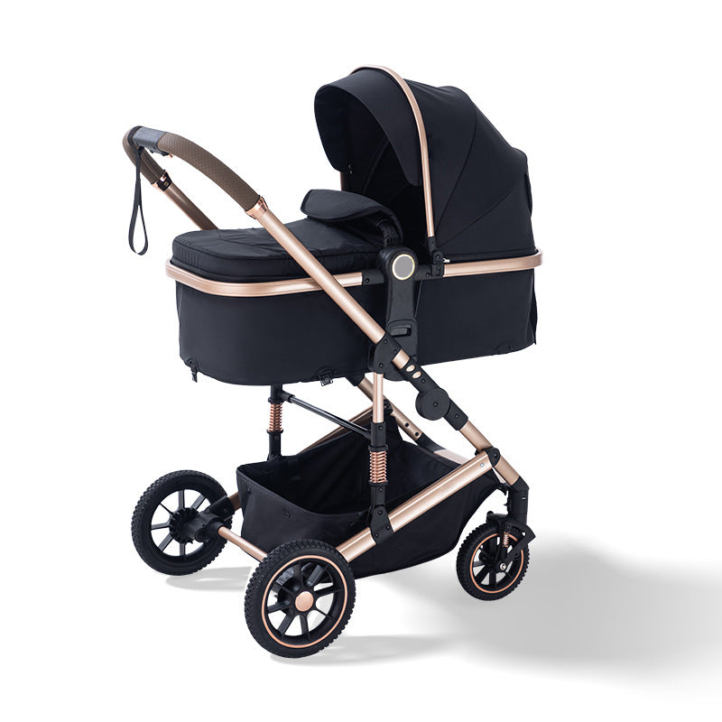 High-view, two-way stroller - convertible pushchair, lightweight & foldable, four-wheel, all-season use