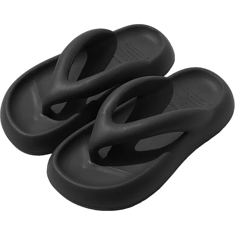 2024new arrival stepping on shit touching flip flops summer women's fashion popularins thick bottom non-slip beach shoes for outdoor wear wholesale