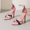 High heels 2026 summer new arrival open toe sexy stiletto sandals women's cross strap color matching elegant women's shoes export