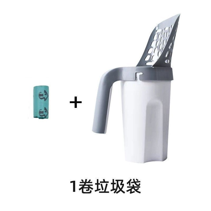 All-in-one cat litter scoop: hands-free, odor-proof, and portable with storage
