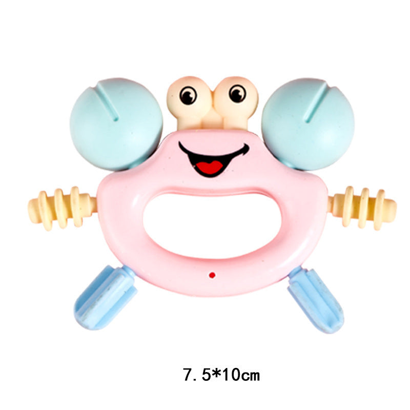 Cross-border  export baby hand rattle toy can bite tooth glue grinding teeth 0-1 year old early education puzzle hand ball